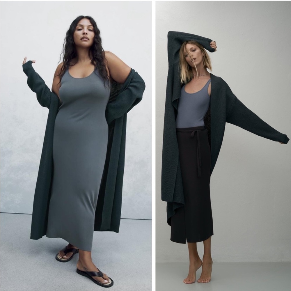 Zara long knit maxi duster cardigan